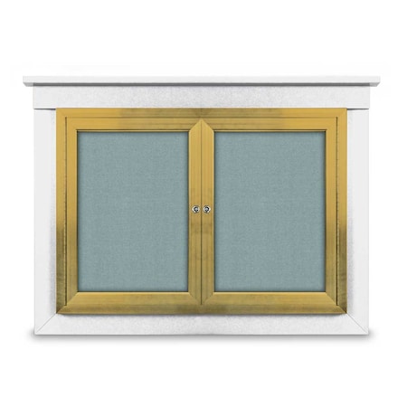 United Visual Products 48"x36" 2-Door Enclosed Letterboard, Black Vinyl/Cherry UV2624O-CHERRY-LICORI